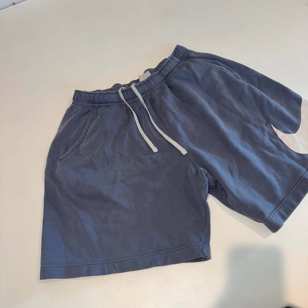 Nike Mens Navy Blue Club Graphic Swoosh Fleece Sweat Shorts Size Large - Picture 3 of 8